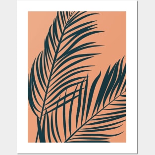 Minimalist Palm Tree Leaf Illustration II Posters and Art